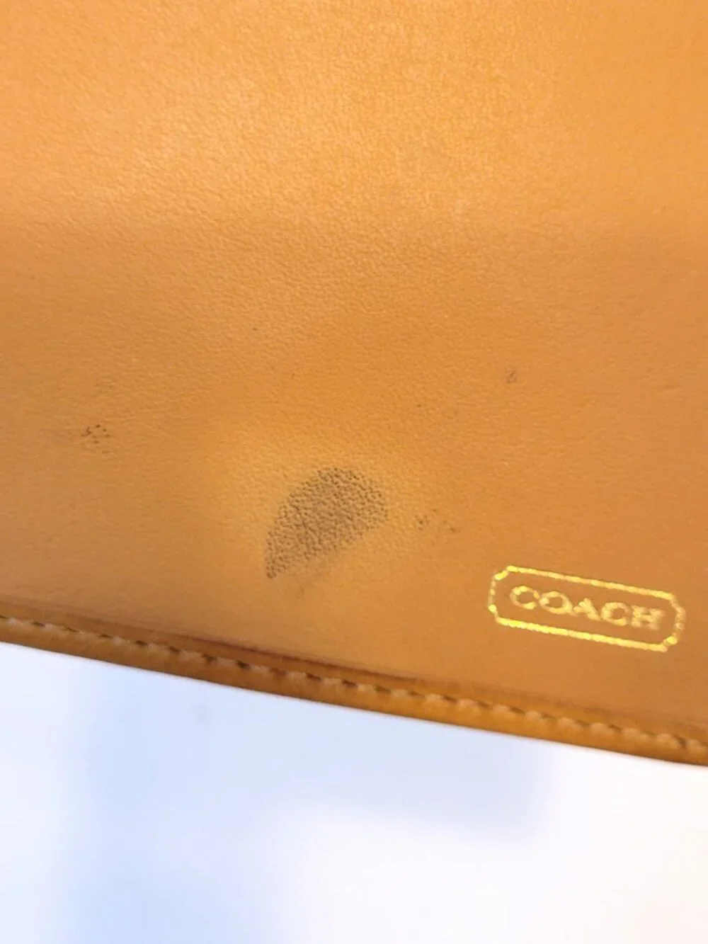 COACH Vintage Signature Stripe Leather Trifold Wallet